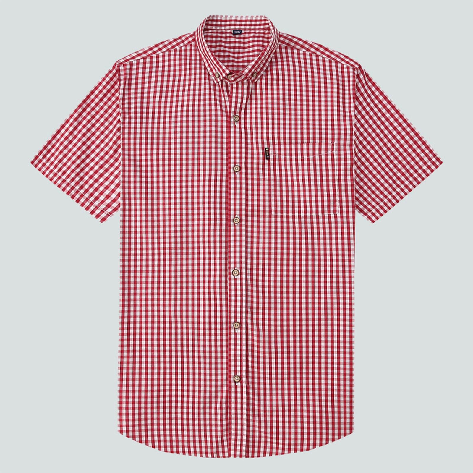 Men s And Women s Short Sleeved Shirt Fashion Casual Plaid Shirt M