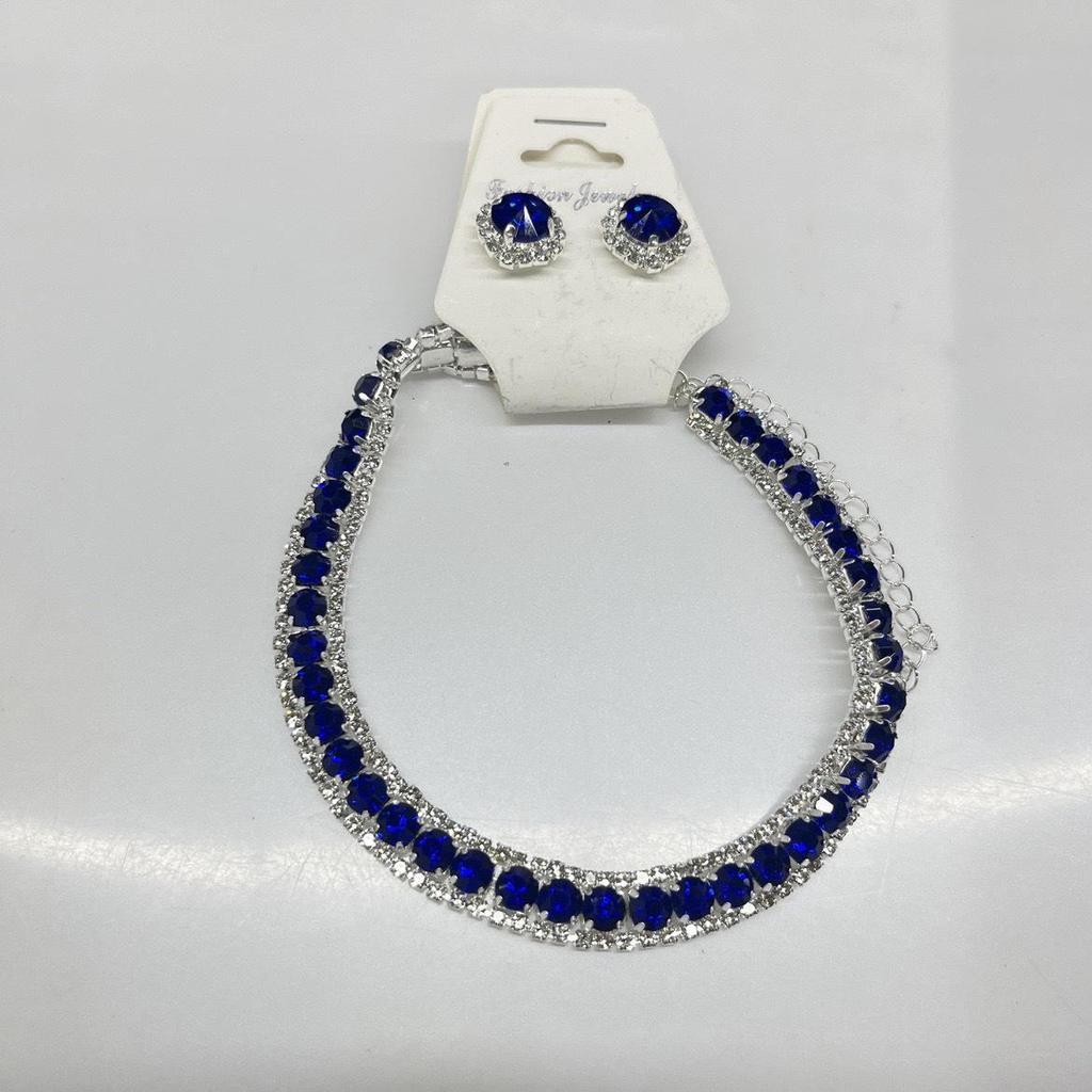 "High-End Luxury Drop Necklace and Earrings Set - European and American Niche Versatile Jewelry"