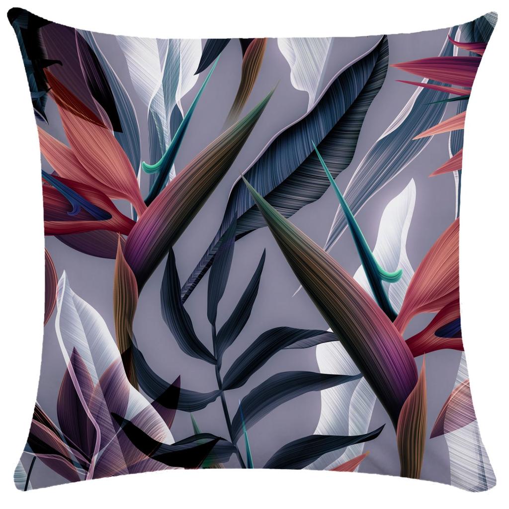 Painted Plant Leaves Plush Pillowcase Home Decor Living Room Sofa Decorative  Cushion Cover