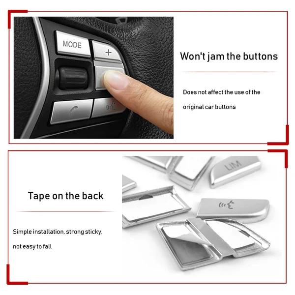7pcs Steering Wheel Button Cover Trim for BMW 5 Series F10 6 Series F06 F12 F13 7 Series F01 F02 Interior