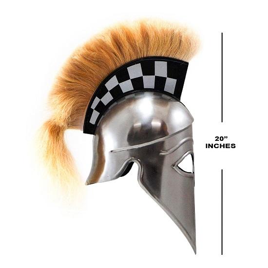 Gepanzerter korinthischer Helm mit Federbusch
