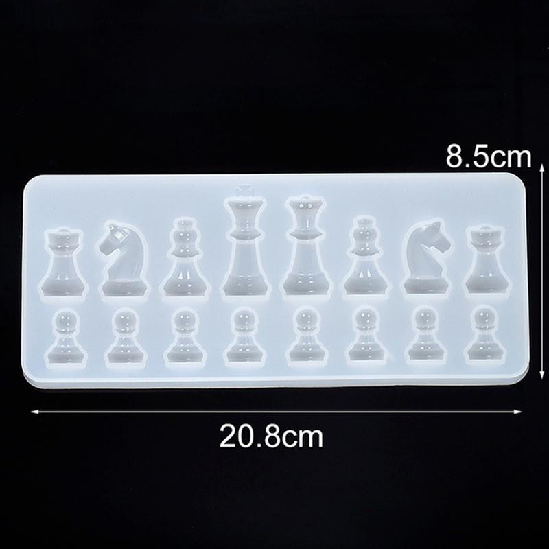 1/2PCS Chess Resin Mold Set Chess Pieces Silicone Mold Chess Board Epoxy Casting Mold for Diy Art Crafts Jewelry Making Family Board Games