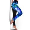 Leggings da donna a vita alta multicolore con stampa farfalla, sollevamento fianchi, elasticizzati, skinny, pantaloni per lo sport