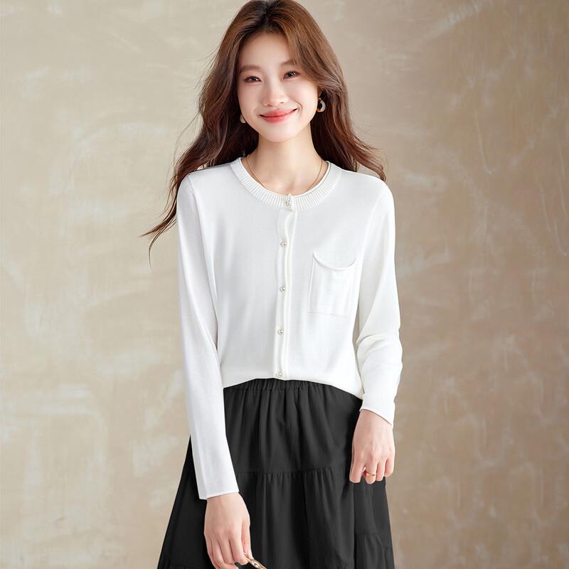 Srcr Women's Fine Wool Blend Thin Knit Cardigan