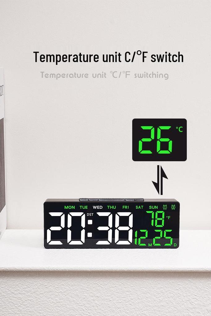 LED Alarm Clock - Multifunctional Desktop Clock with Temperature Display & USB Output, Multiple Alarms, Model 6668