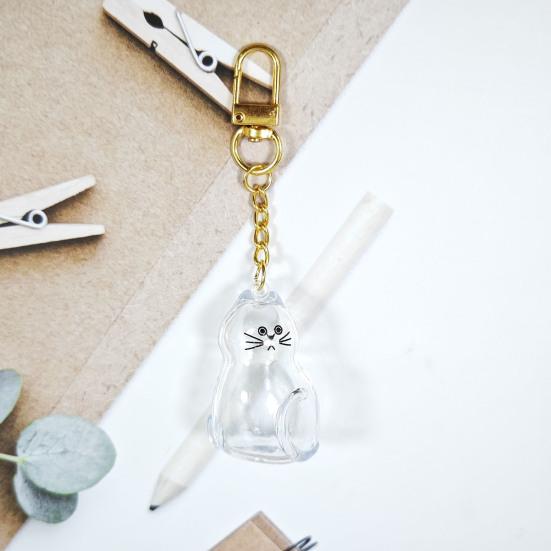 Cat Hair Storage Box Keychain Cat Memorial Pendant Transparent Pets Hair Capsule Portable Pet Souvenir Accessories Thoughtful Gift for Pet Lover