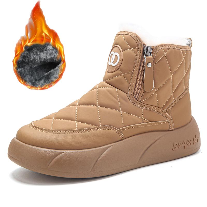 

34-42 женские большие размеры модные хлопковые туфли с двойной молнией и бархатом высокие зимние ботинки на толстой подошве бисквитные туфли 42 хаки