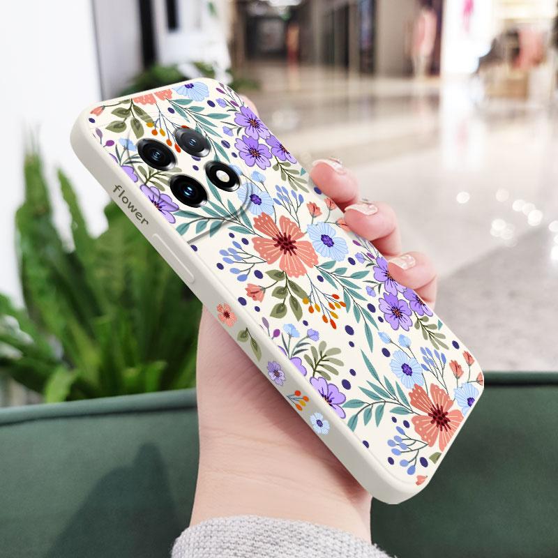 Miss Flower Phone Case For Oneplus 11 11R 10 10R 10T 9R 9RT 9 8T 8 7 7T Pro 5G Liquid Silicone Cover