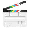 30x25CM Acrylic Movie Clapperboard Professional Director Action Clap Film Photography Tool(Colorful Stripe White