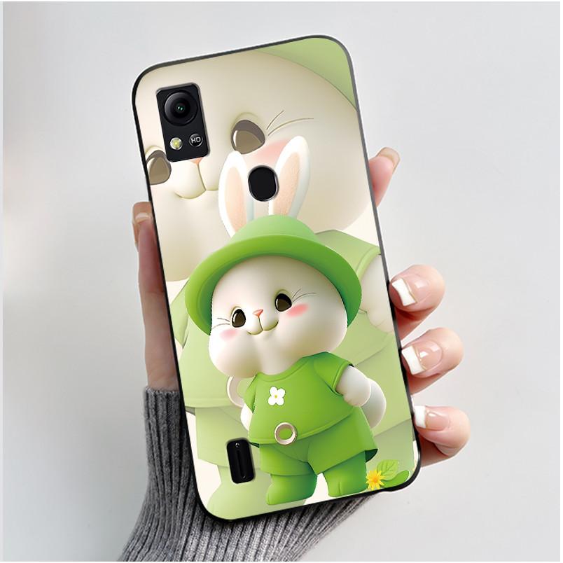 For Cricket Icon 5 Case AT&T Motivate 4 (SL112A/SL112C) Back Cover Luxury Cute Love Rabbit Funny Black Soft Silicone Phone Case