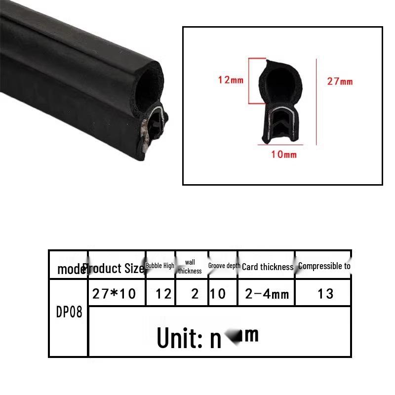 U-Shaped Waterproof Dustproof Rubber Sealing Strip for Cabinets and Car Doors