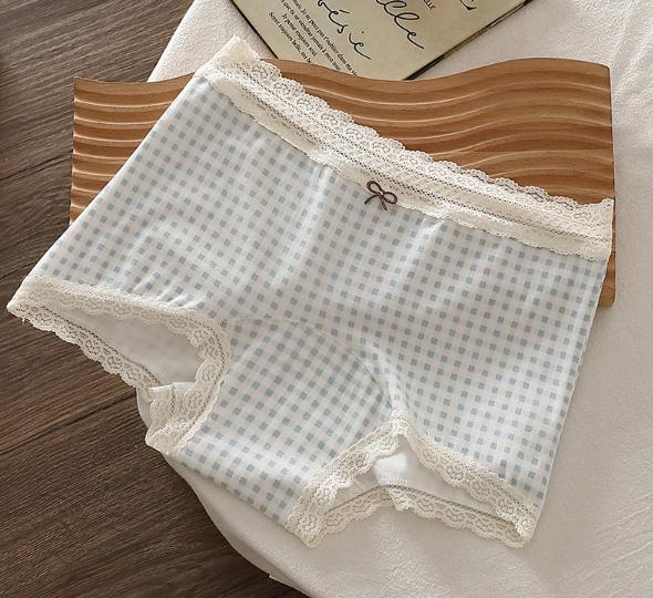 Sexy Straight-leg Pants with Elongated Crotch, High-waisted Long Cotton Ladies' Thong with Lace At The Crotch.