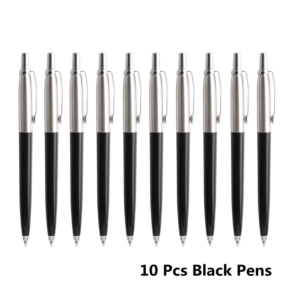 10 Stück/Set Metall-Kugelschreiber Automatischer Kugelschreiber G2 Mine Schwarze Blaue Tinte Für Schule Büro Schreibwaren Schreiben 0,7 mm