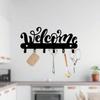 1 Pc Contemporary Metal Welcome Key Holder - Versatile Wall-Mounted Organizer For Keys, Coats, Hats, Towels, Kitchen Utensils
