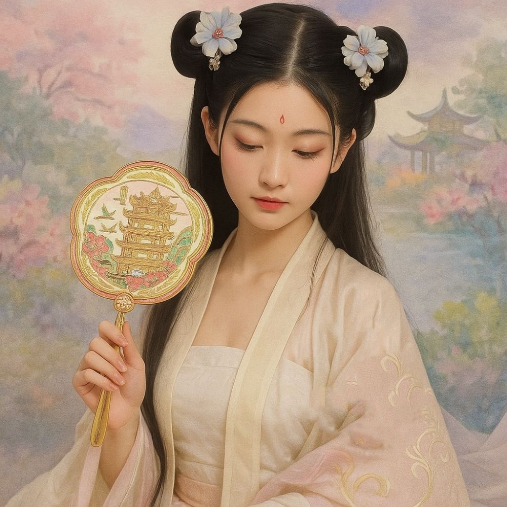 

Round Handheld Makeup Mirror Portable Travel Makeup Mirror Ancient Style Mirror Beauty Tool Style B