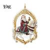 Christmas Fireplace Ornament Santa Riding Horse Ornament, Acrylic Hanging Pendant with String, Indoor Outdoor Decor Festive Tree for Living