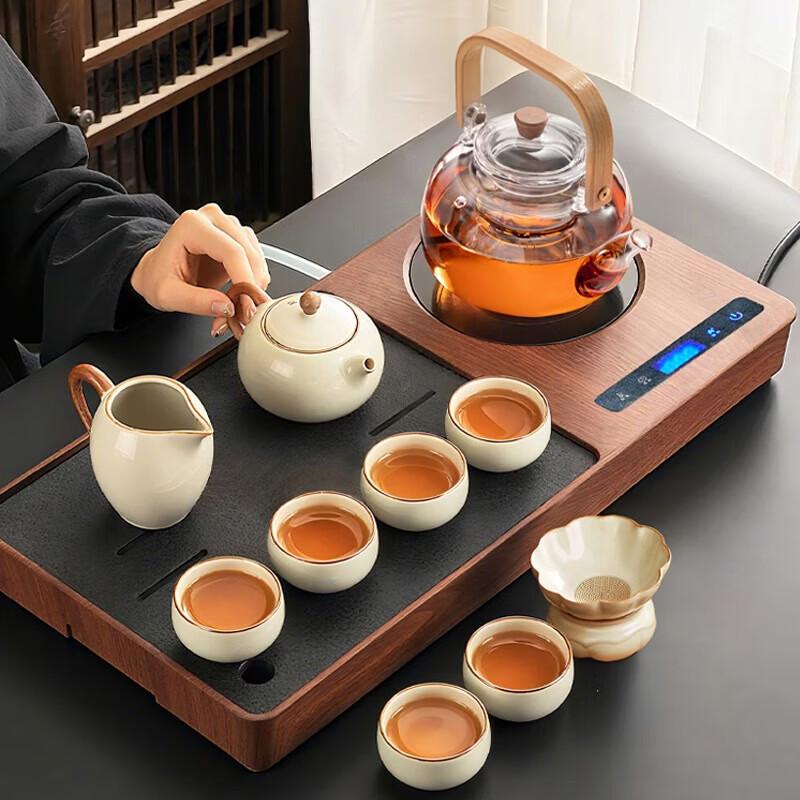 YIHUTEA Elegant Glass & Ceramic Tea Ceremony Set