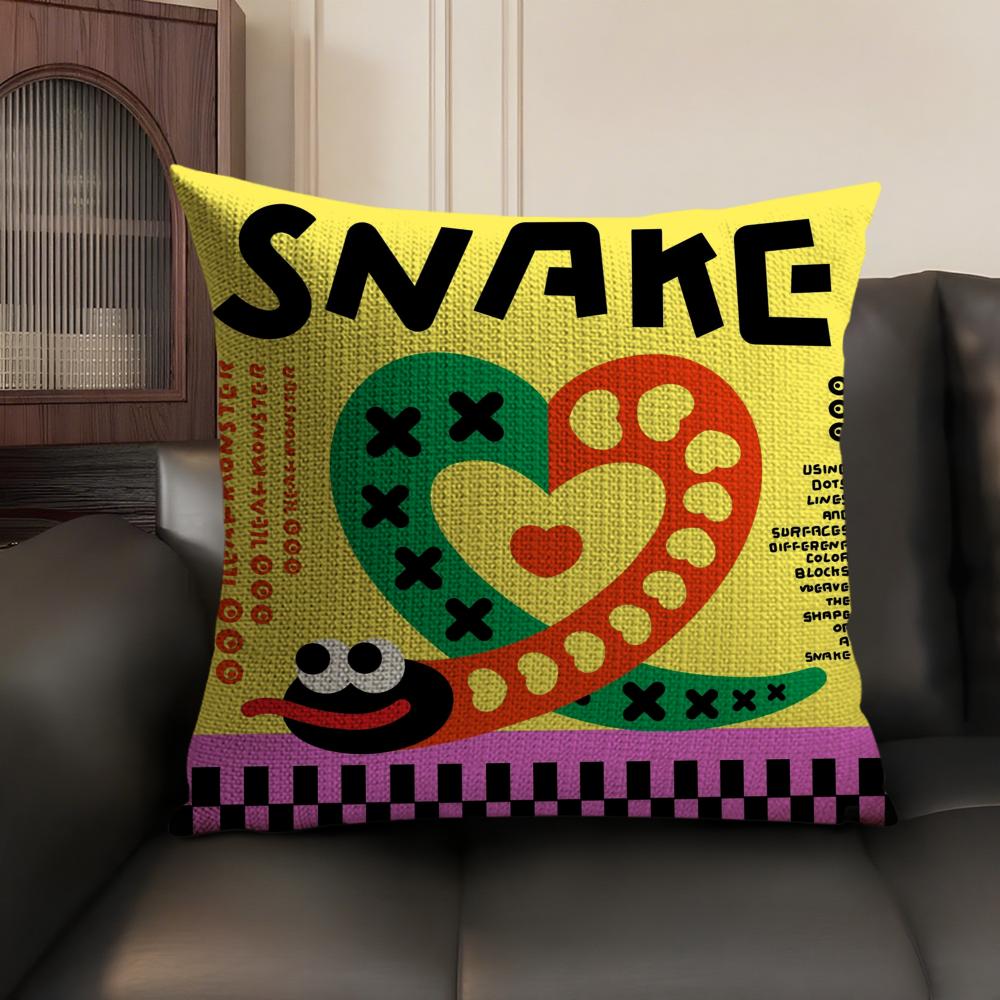 

Chinese Zodiac print Cushion Cover Natural Linen Organic Fabric DoubleSided Printing Sofa Home Decor Breathable Environmentally 30x30cm