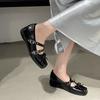 Silver French square head height increase light mouth single shoes women's summer 2025 new high-end skirt versatile Mary Jane shoes
