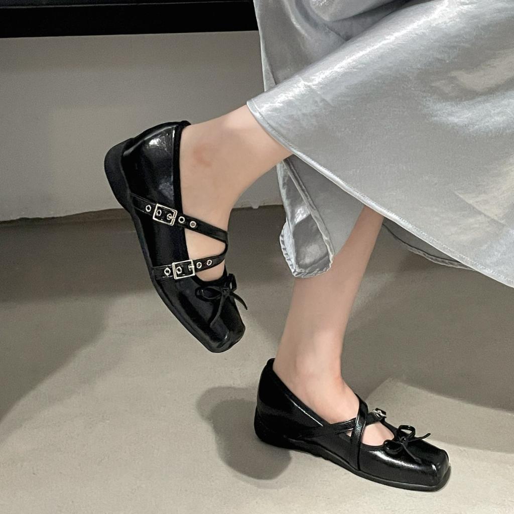 Silver French square head height increase light mouth single shoes women's summer 2025 new high-end skirt versatile Mary Jane shoes
