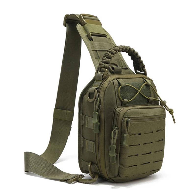 Men's Outdoor Chest Bag Camouflage Shoulder Bag Single Shoulder Backpack 900D Oxford Mountaineering Camping Fishing Hiking Molle