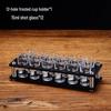 Vintage Frosted Acrylic Shot Glass Holder