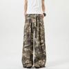 Men's Versatile Leaf Camouflage Overalls Cleanfit Loose Straight Logging Pants Paratrooper Pants Men's Casual