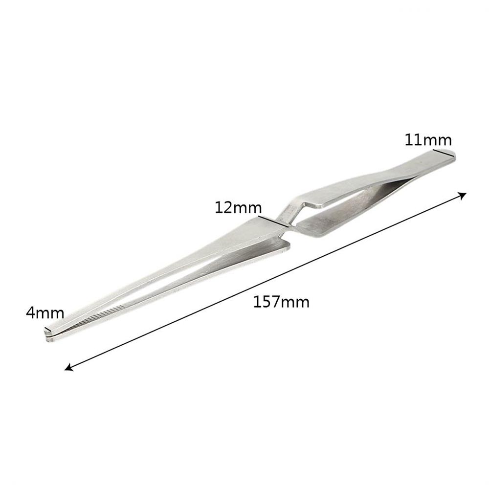 DIYWORK Cross Lock Non-slip Tweezers Stainless Steel Save Effort Maintenance Tools Reverse Action Tweezer