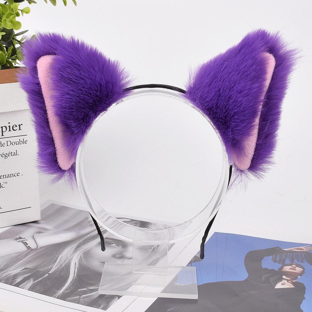 Plush Cat Ears Headband for Cosplay and Anime Costumes
