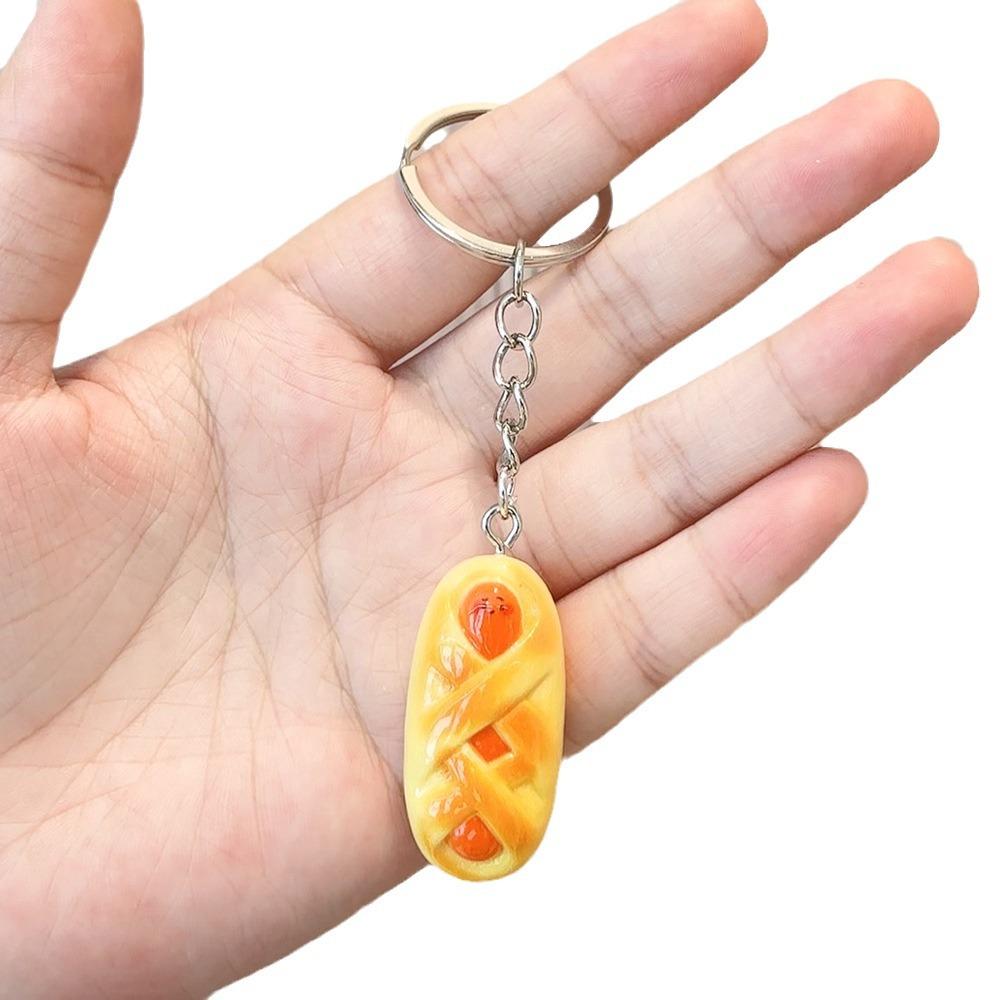 Simulation Food Keychain Bread Pendant Y2k Personalized Resin Keychain Couple Family Keychain Pendant