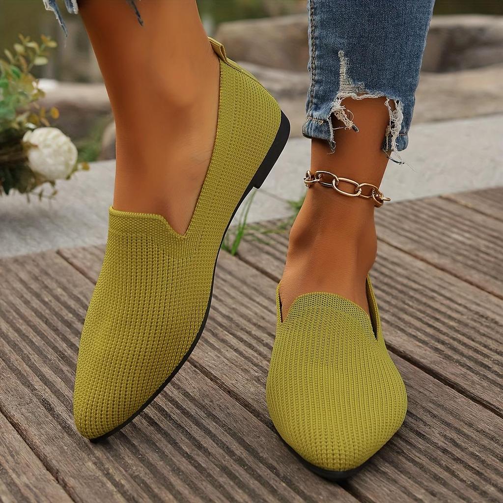 Women's Solid Color Mesh Flat Shoes, Shallow Mouthed Lightweight Soft Sole Casual Shoes, Breathable Low Top Shoes