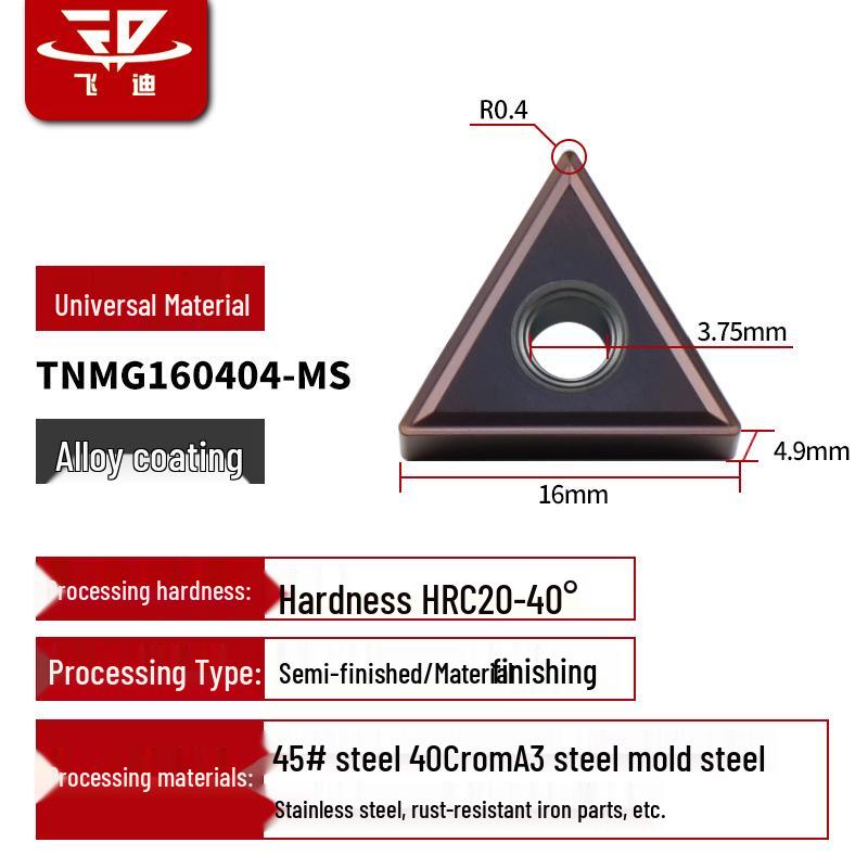Dreieckiger Hartmetall-CNC-Drehmeißel für Edelstahl - TNMG1604/08/12