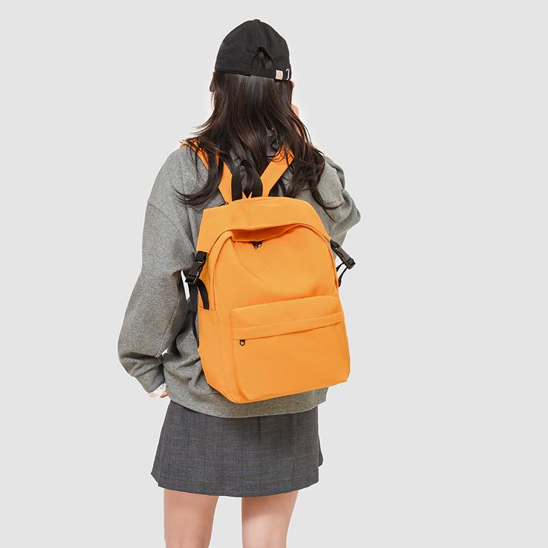 New Simple Travel Bag Solid Color Backpack Casual Outdoor Large Capacity Backpack Small Fresh Student Schoolbag