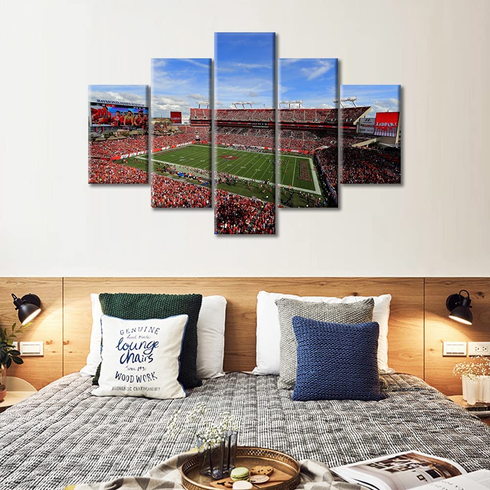 5Pcs Raymond James Stadium Tampa Bay Soccer Red Blue Football Men Boys Gift Pictures Paintings HD Print Home Decor Modern Art