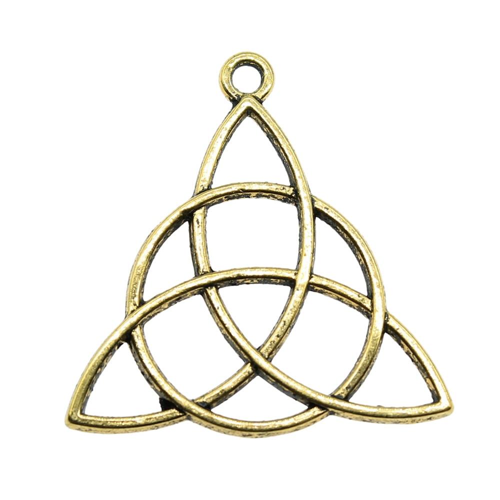 

10шт. Подвески-символы Трикетра. Подвески, античное золото, цинковый сплав, 28 мм.