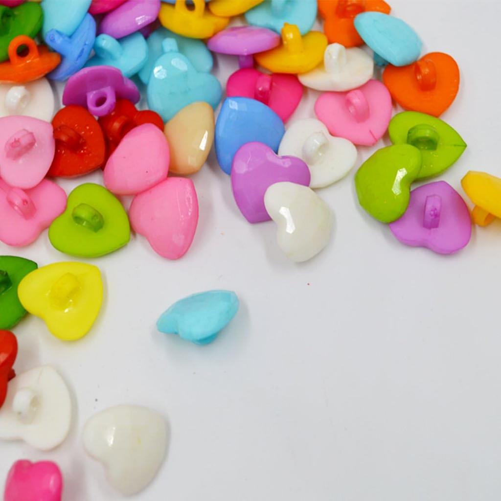 200 PCS Nylon Cute Peach Heart Shape Children Sweater Buttons for Sewing Fasteners Scrapbooking DIY
