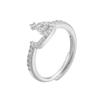 ZHUKOU gold plated zircon 16 Arabic letters silver adjustable ring : VJ632B1