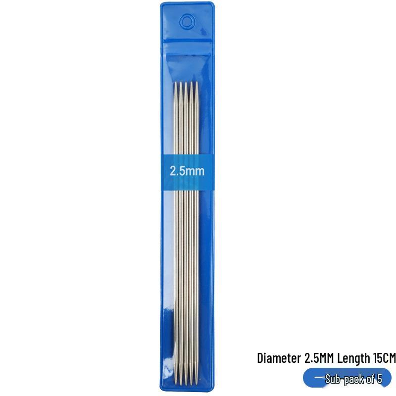 15cm Short Stainless Steel Knitting Needles Set - Straight Sweater Needles for Handmade DIY Dolls