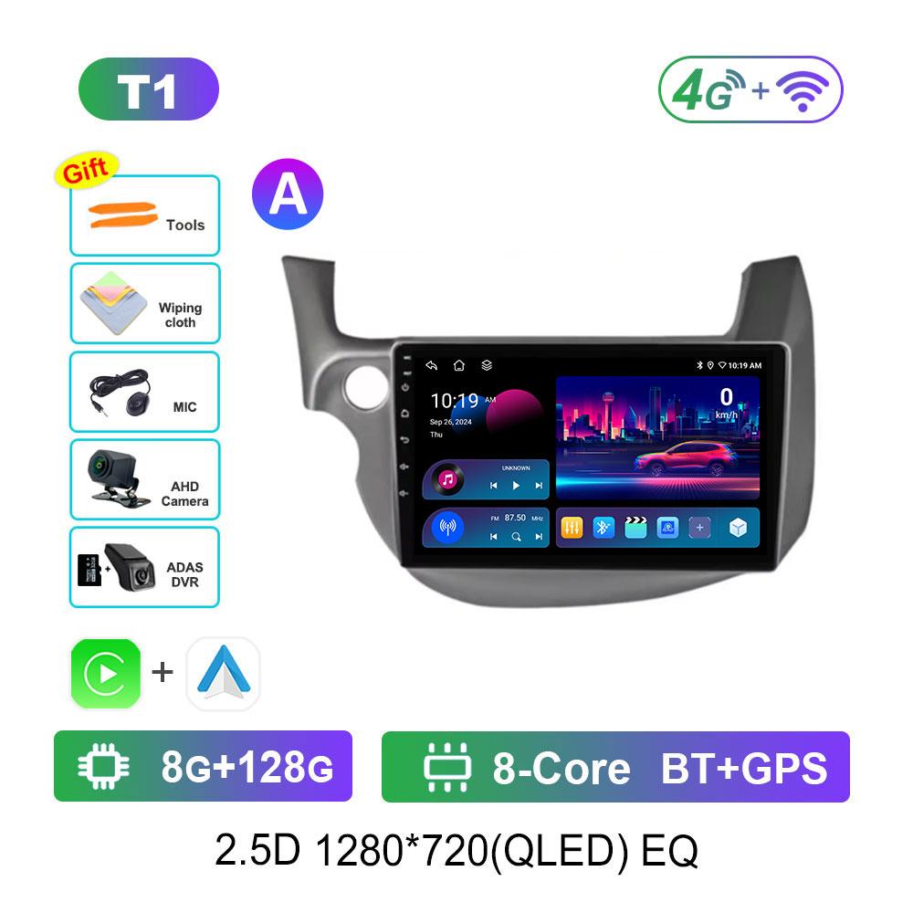 Bluetooth DSP Stereo Car Video Multimedia Player for HONDA FIT JAZZ 2008 - 2013 WiFi Android System 4G GPS QLED Touch Screen