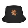 RAMPANT LION Holland Crest Bucket Hat Harajuku Fisherman Caps Soft Fold Hunting Sunscreen Hats For Couple Classic Printed Cap