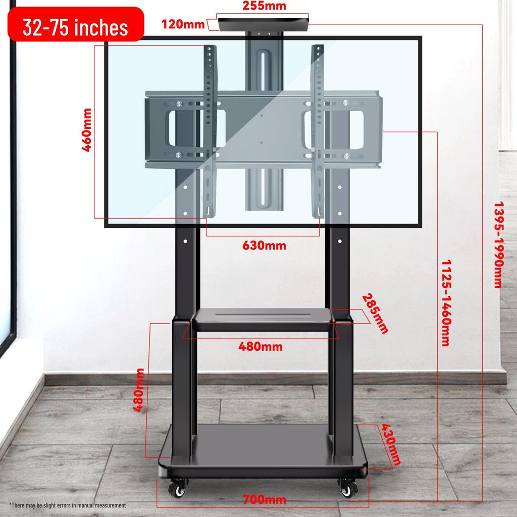 Mobile TV Stand with Wheels: All-in-One Teaching and Conference Tablet Shelf