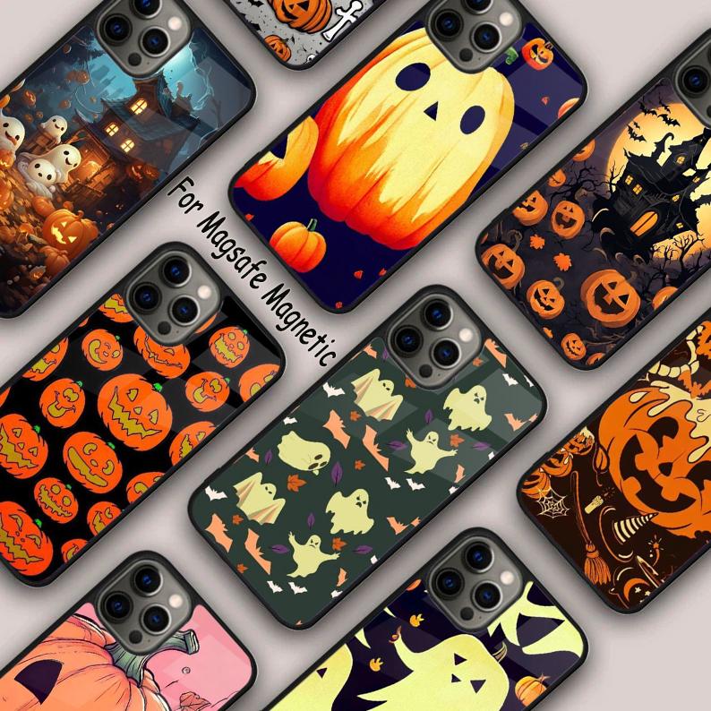 October Halloween Spooky Ghost Magnetic Phone Case For APPLE iPhone 17 Air 16 14 13 12 Pro Max 15 Plus Wireless MagSafe Cover