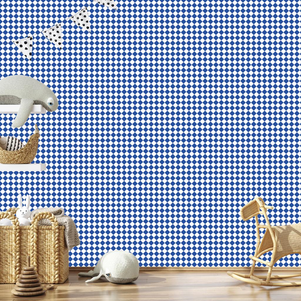 Geometric Blue and Azure Diamonds Wallpaper for Living Room and Bedroom 50x1000