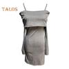 Women Knitting Tops Off Shoulder Long Sleeve Solid Color Slim Fit Pullover Tops Sexy Ribbed Long Blouse