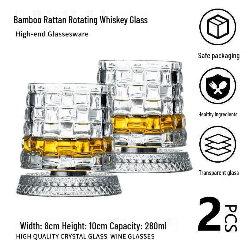 Qiwei Rotating Crystal Whiskey & Brandy Glass