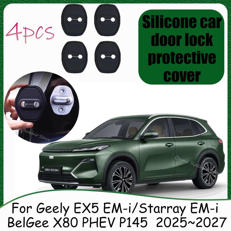For Geely EX5 EM-i Starray EM-i Proton eMas 7 P145 2025~2027 2026 Car Silicone Door Lock Cover Rust Proof Protect Accessories