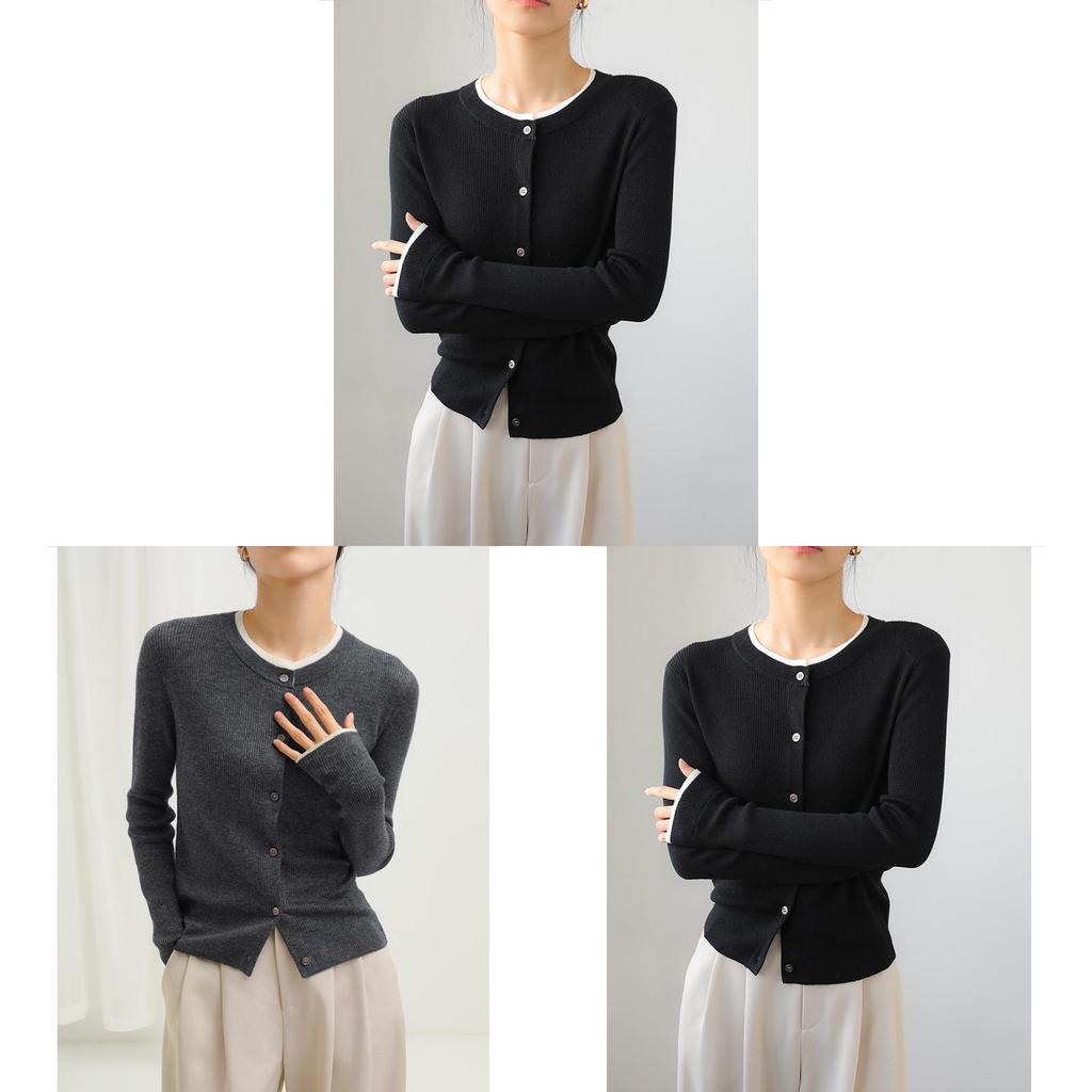 Womens Knit Cardigan With Fringed Design For Casual Fall Wear