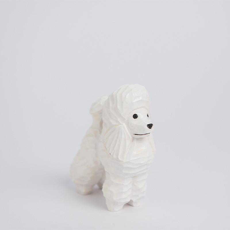 Wooden Dog Sculpture With Handcrafted Design For Home Decor And Gift Giving