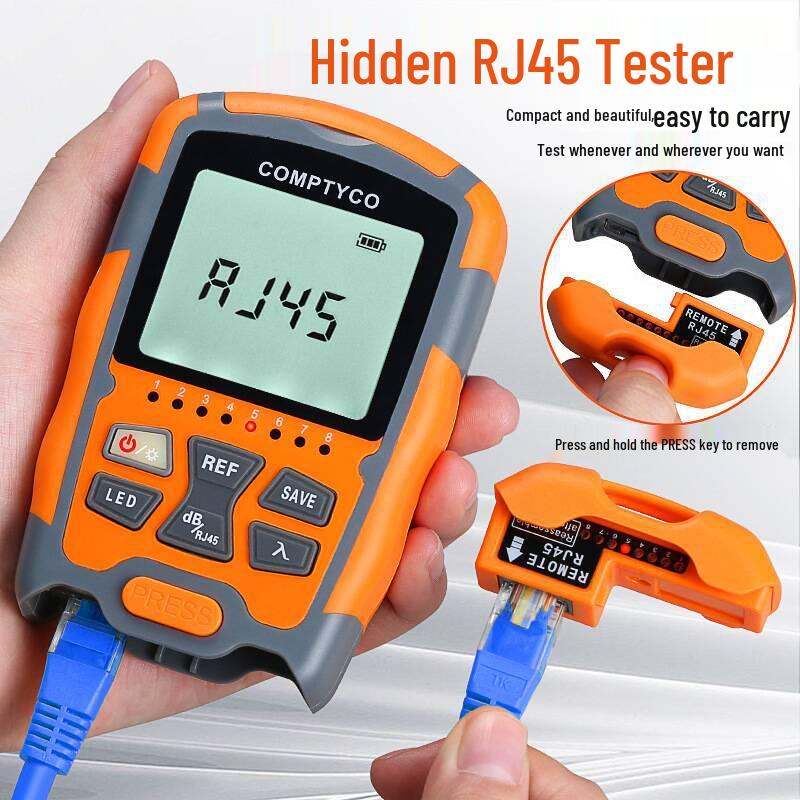 Three-in-One Network Optical Power Meter Tester AUA-MC7/M5: Mini Optical Wave Meter & Light Source Inspection (-70~+10dBm)