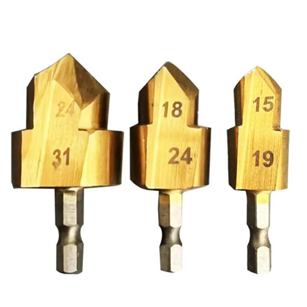 Reaming Drill Bits,Upgrade Powerful PVC Pipe Reamer Kit, Conduit Reamer Drill Bit Chamfer Tool, Deburring Inside and Outside